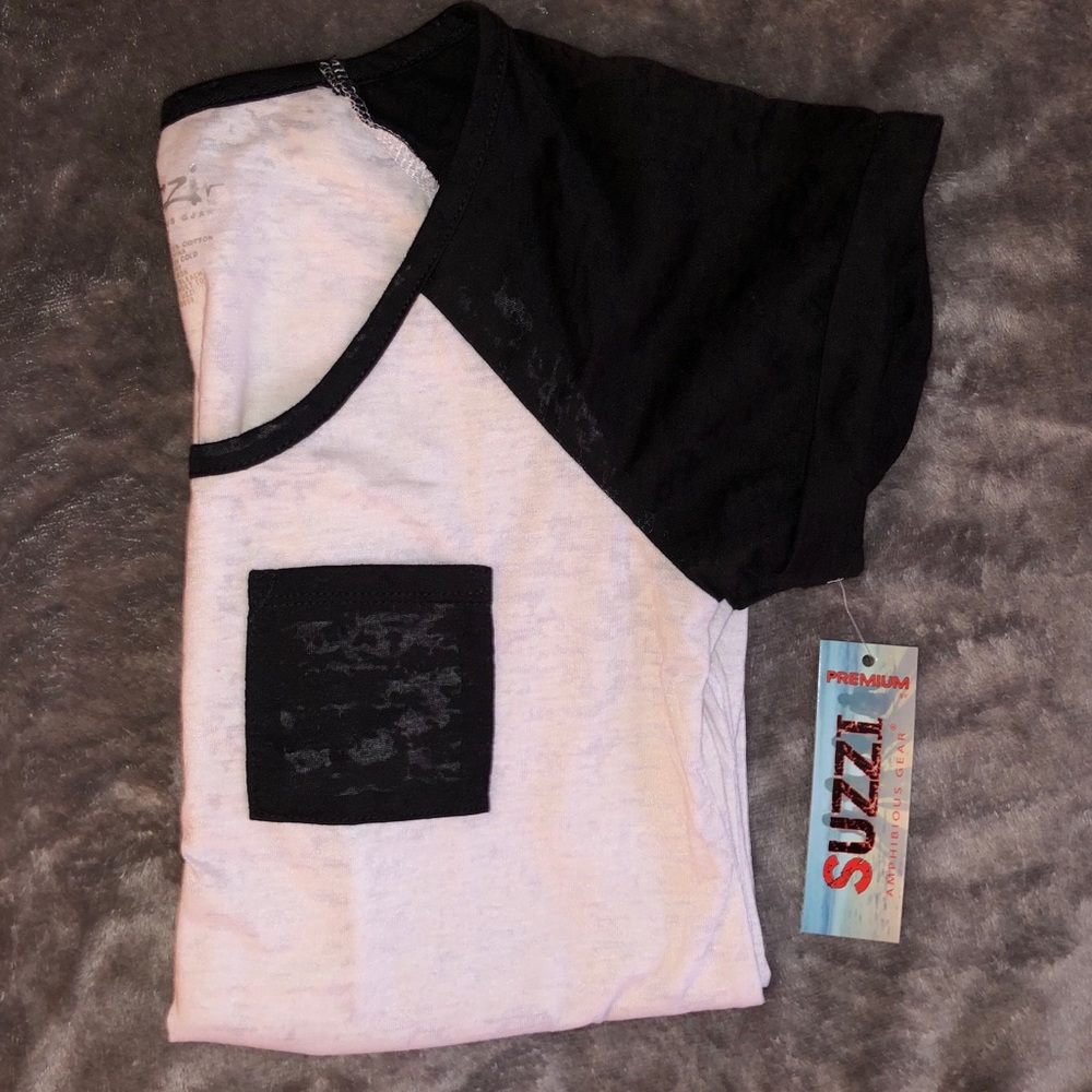 Burnout baseball tee w/ pocket